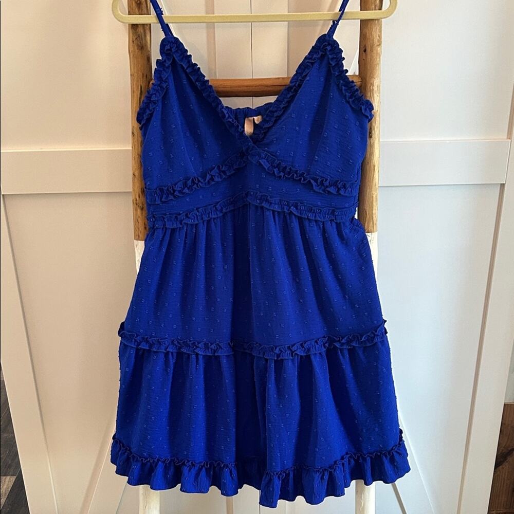 Gorgeous Royal Blue Ruffled Sun Dress! Med